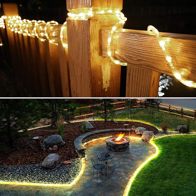 LE 33ft 240 LED Rope Lights Outdoor 24 Volts, 3/8 inch Clear Tube, Upgraded - Image 5