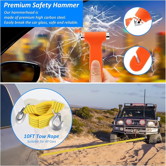 Emergency Car Kit with Jumper Cables & Snow Shovel, Winter Roadside Assistance - Image 5