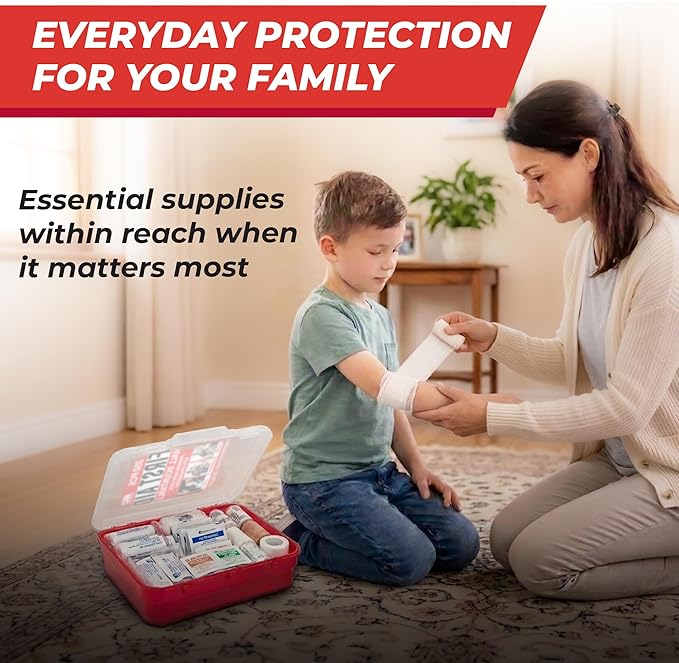 M2 BASICS Professional 350 Piece First Aid Kit, Wall Mountable Dual Layer Hard - Image 5