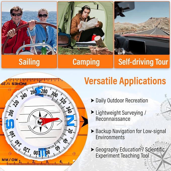 20 Pcs Acrylic Orienteering Compass Hiking Backpacking Survival Reliable - Image 7