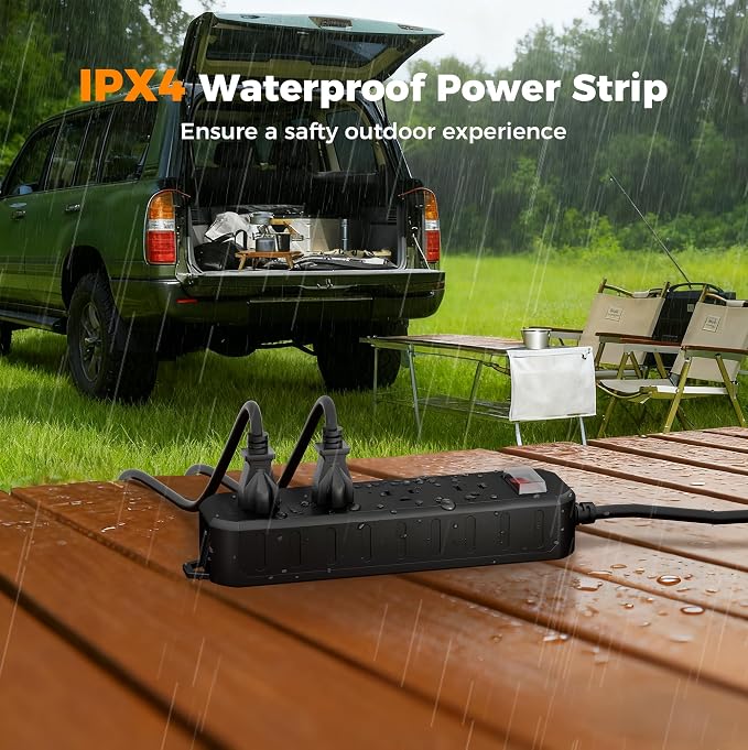 TESSAN Outdoor Power Strip Weatherproof, 50FT Extension Cord Waterproof - Image 5