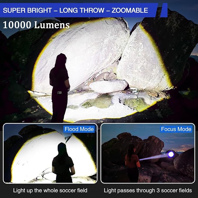 JAY-PARK Rechargeable Flashlights 10000 Lumen, LED Flashlight - Image 2