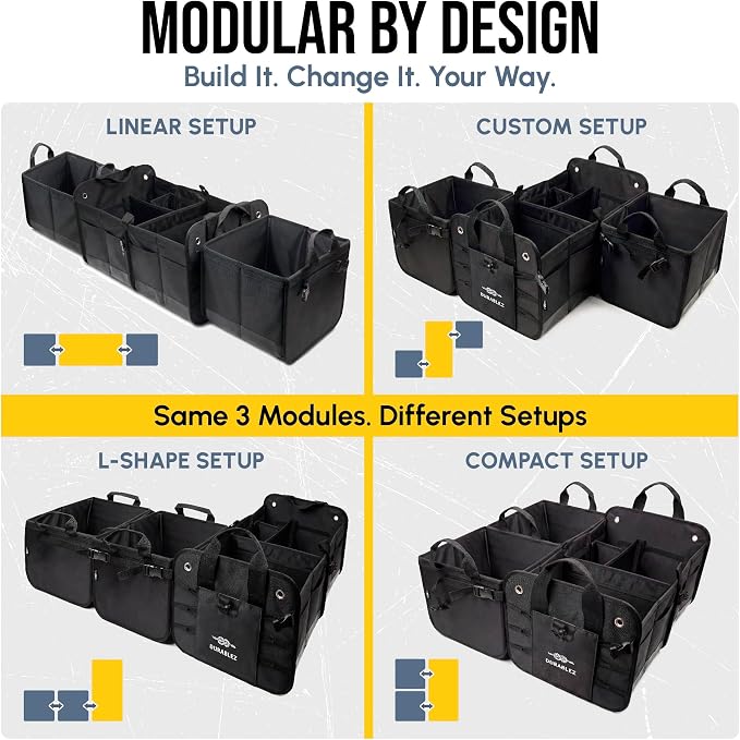 Trunk Organizer 5-Section Modular XL Car Storage System – Extra Large Cargo - Image 3