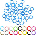 Carabiner Clip 48Pcs Blue Metal Key Ring Clip Circle Keychain Rings Bulk Spring by KJMLDIY