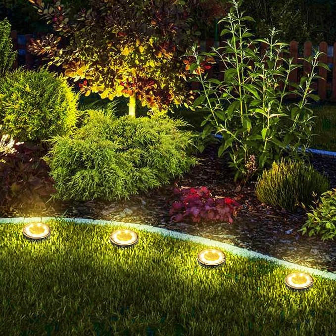 Joomer Solar Ground Lights, 12 Pack 8 LED Solar Lights Outdoor Waterproof IP68 - Image 6