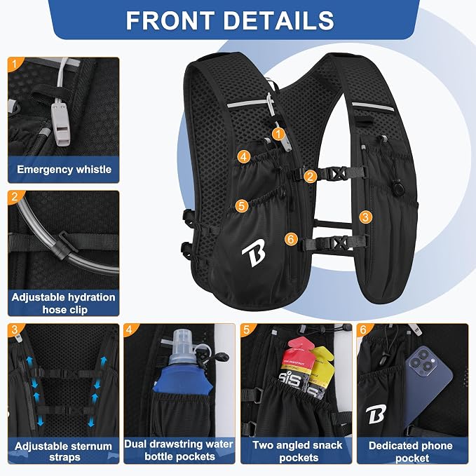 BECOJADDE Running Vest Hydration Backpack - Image 2
