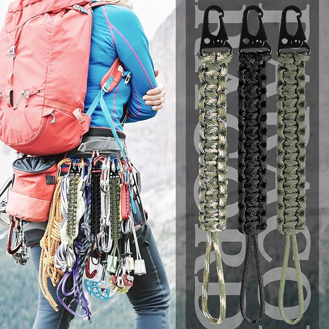 Shappy 3 Pcs Paracord Keychain Weave 550 Paracord 9 Inch Tactical Lanyard - Image 4