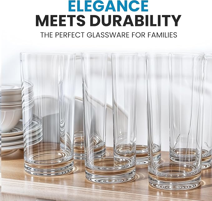 Zulay Kitchen Plastic Drinking Glasses – 16oz Acrylic Shatterproof Water Cups - Image 6