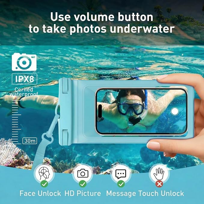 Waterproof Phone Pouch, with Interior Card Pocket, Large Waterproof Phone Case - Image 2