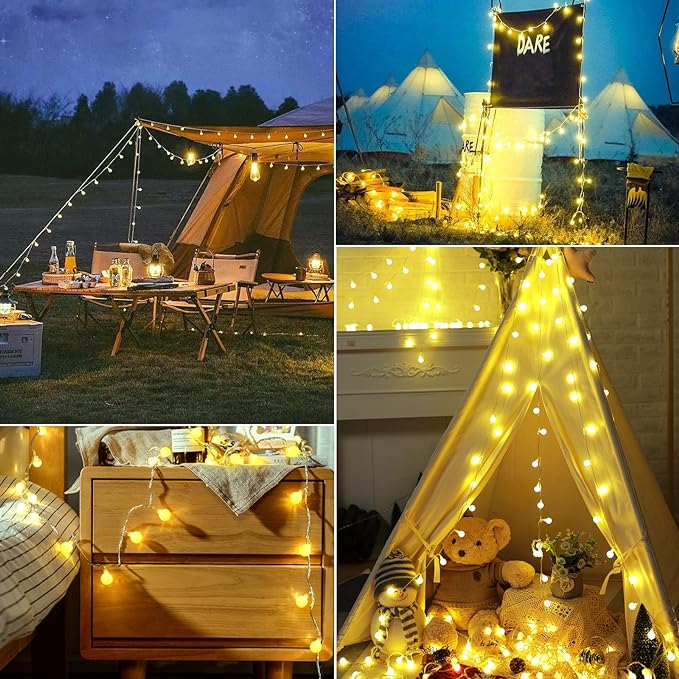 Minetom Mini Globe String Lights, 66 Ft. 200 LED Fairy String Lights Plug in - Image 6
