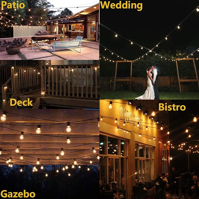 Outdoor String Light 48FT LED Heavy-Duty Patio Lights String Linkable - Image 6