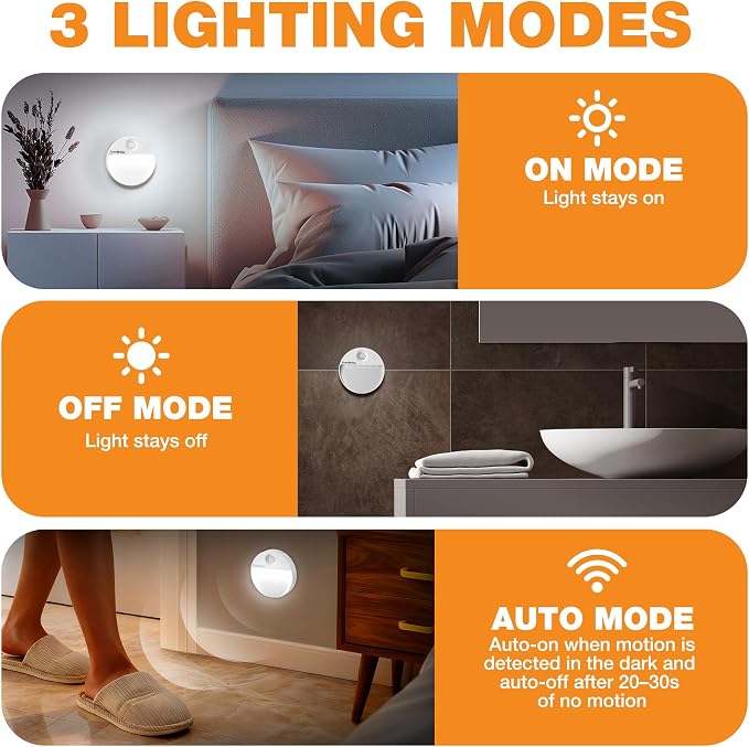 EverBrite Rechargeable Round Motion Sensor LED Night Light, Motion Activated - Image 2