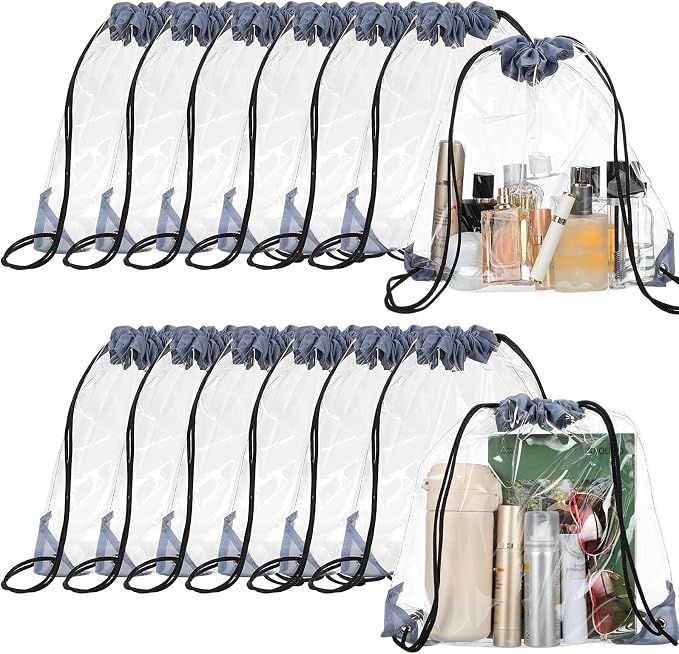 Shappy 30 Pcs Clear Drawstring Backpack, Plastic Waterproof Transparent Stadium by Shappy