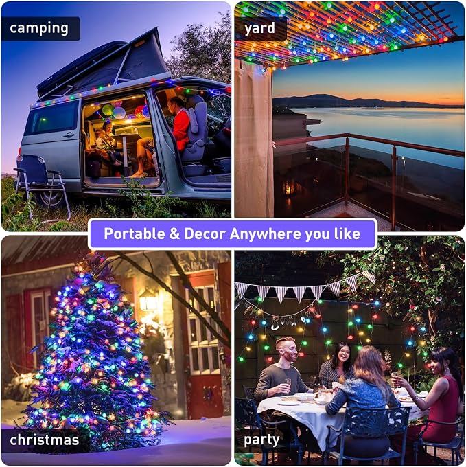 JMEXSUSS 100 LED Battery Operated Christmas Lights Indoor Outdoor Waterproof - Image 4