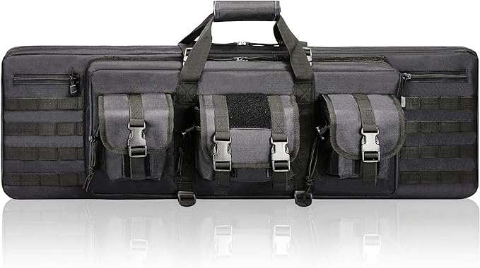 DULCE DOM 36 42 48 Inch Double Rifle Case, Tactical Soft Padded Backpack by DULCEDOM