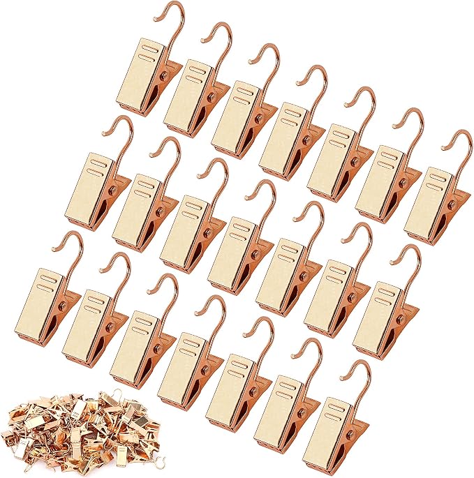 JANYUN 120 Pack Clip Hook Set Stainless Curtain Clips by JANYUN
