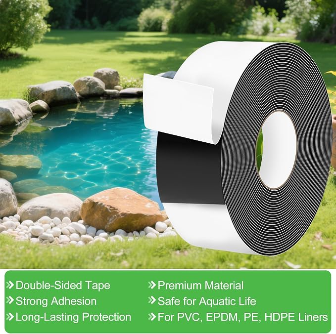 ToLanbbt Pond Liner Seam Tape, 3.15" x 32.8' Double Sided Peel and Stick Seam - Image 3