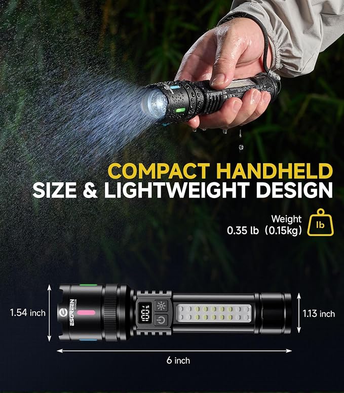 Esgreen LED Rechargeable Flashlights High Lumens 20000 2 Pack, Single Click - Image 8