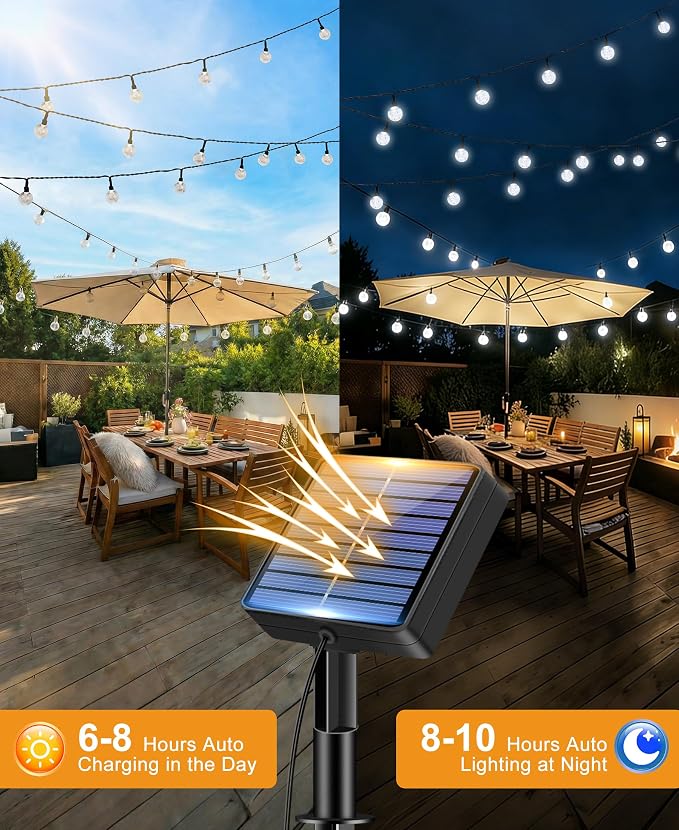 btfarm 4 Pack Solar String Lights Outdoor Waterproof, Each 49 FT 50 LED Solar - Image 3