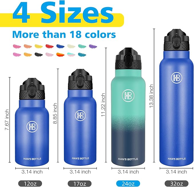 Han's Bottle Sports Water Bottle - 24 Oz - Image 2
