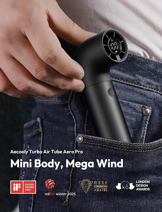 Aecooly Portable Handheld Fan, Powerful Turbo Mini Fan, 19000 RPM High Speed - Image 2