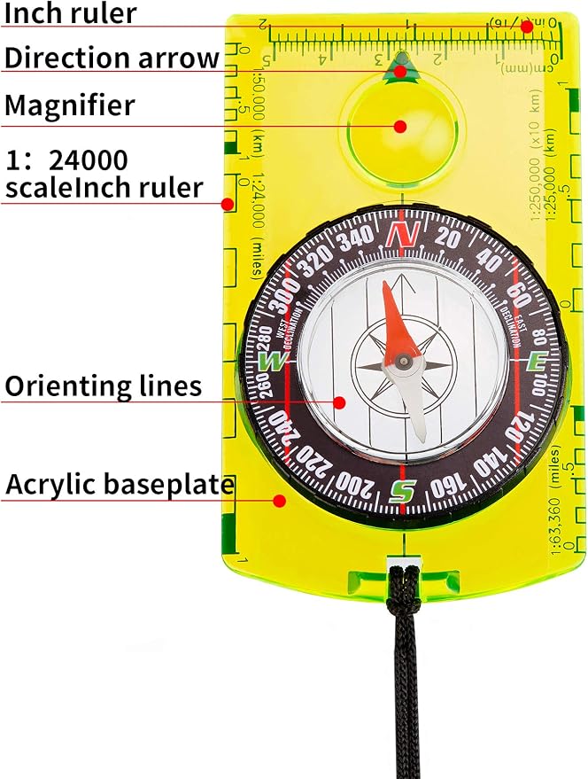 Gejoy 6 Pieces Orienteering Compass Bulk Scout Compass - Image 3
