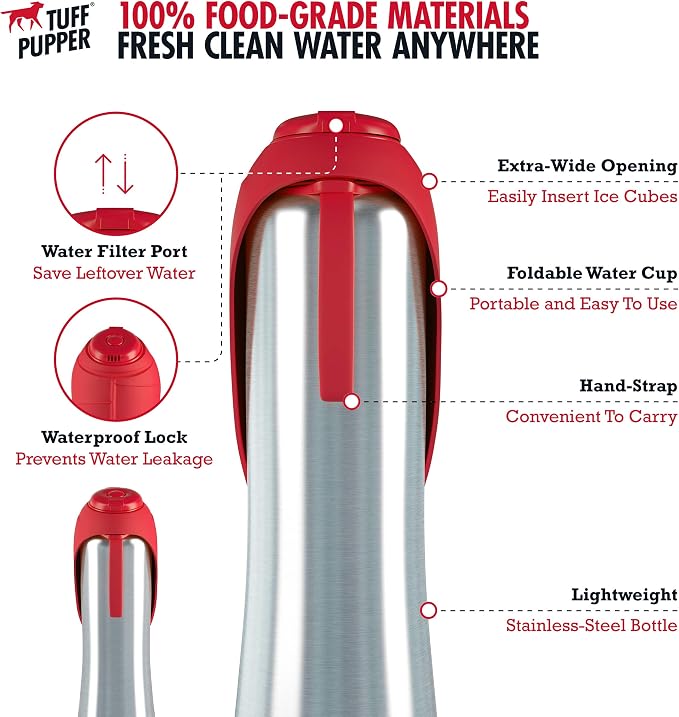 PupFlask Large Dog Water Bottle | 27 or 40 OZ Stainless Steel | Convenient Dog - Image 5