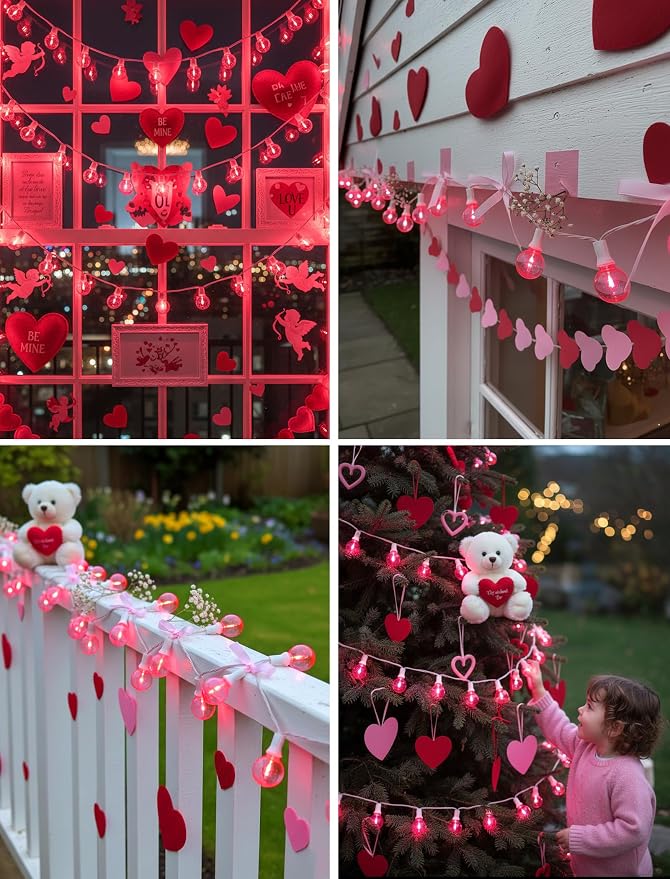 25FT G40 LED Outdoor Valentine's Day String Lights, Hanging Patio Lights - Image 7