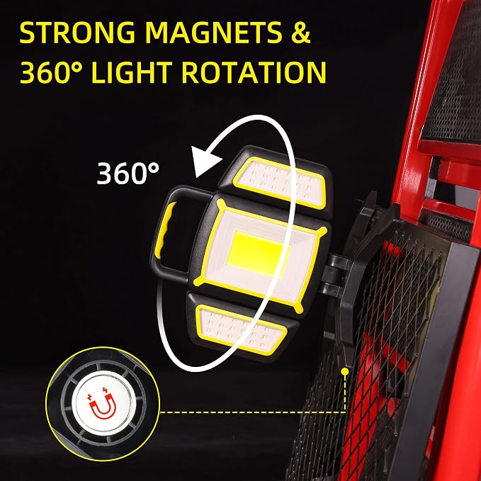 YZONI Rechargeable Work Light, 30W 3000Lumen LED Work Light - Image 4