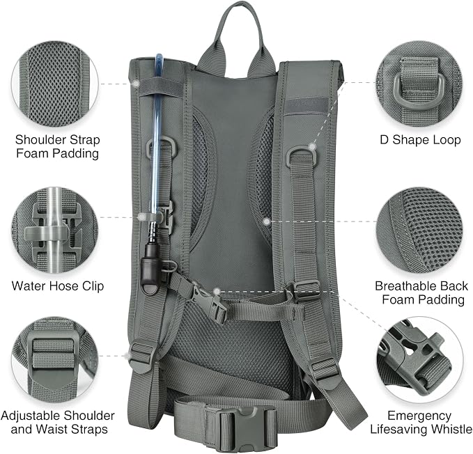 NOOLA Hydration Backpack with 3L TPU Water Bladder, Tactical Molle Water - Image 4