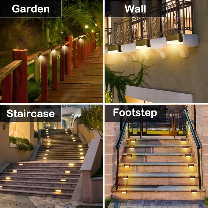 BKBB PPBB Solar Deck Lights Outdoor, Waterproof LED Solar Lights - Image 9