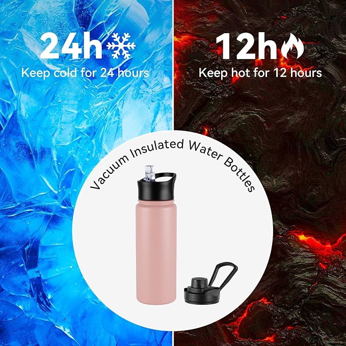 VEGOND 32 oz Insulated Water Bottle Stainless Steel Metal Water Bottles - Image 4