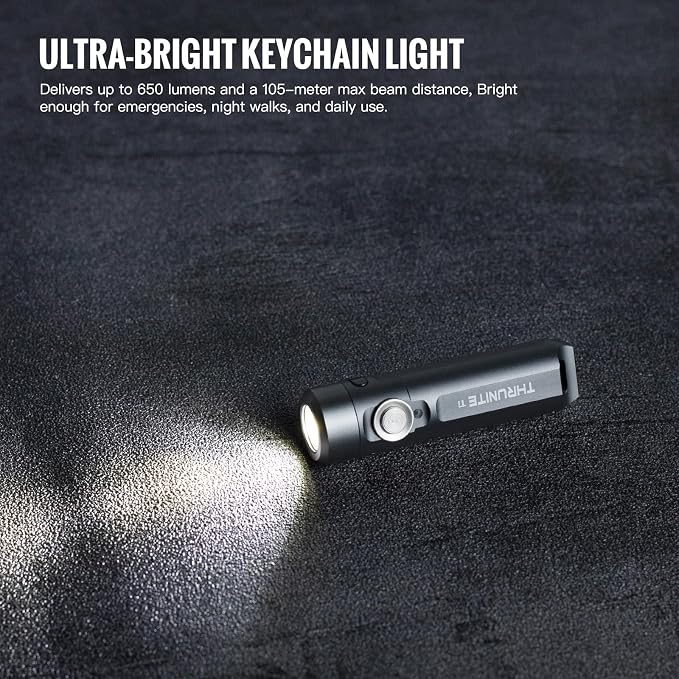 ThruNite Ti Mini Keychain Flashlight, USB-C Rechargeable EDC Pocket Light - Image 4