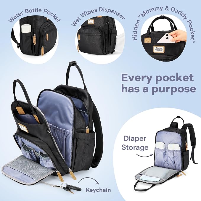 RUVALINO Diaper Bag Backpack-Multifunction Baby Travel Bag - Image 3