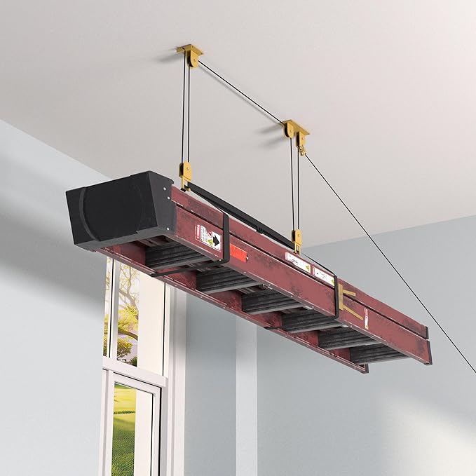 TRUSOON Ladder Storage Pulley Hoist, Self Locking Function Ladder Hanger by TRUSOON