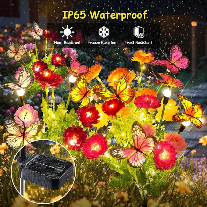 GARPAR Solar Garden Lights, 6 Pack Swaying Solar Lights - Image 3