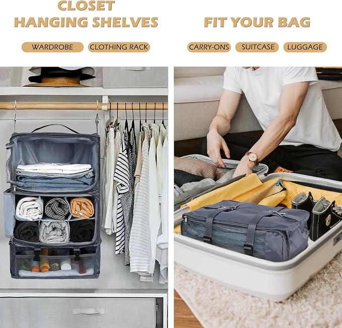 Surblue Hanging Travel Shelves Compression Packing Cube - Image 2