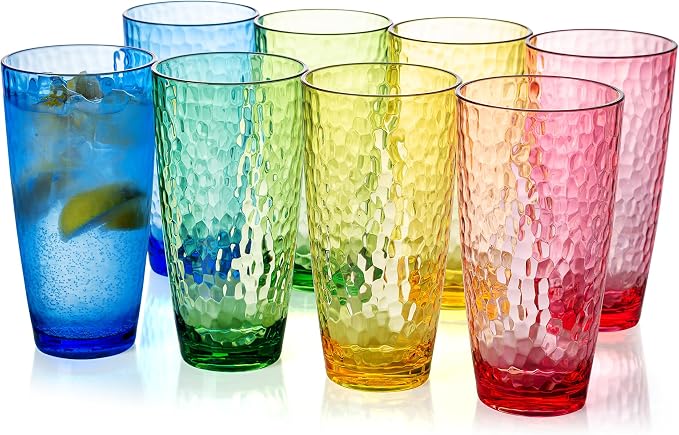 KOXIN-KARLU Hammered 26-ounce Plastic Tumbler Acrylic Glasses Drinking Cups by KOXIN-KARLU