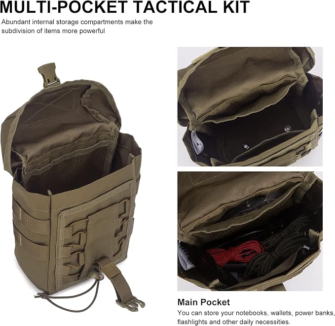 Mardingtop Molle Admin Pouch, EDC Pouch, Tactical Drawstring Pouch, Utility - Image 3