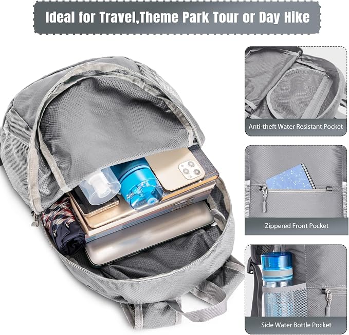 ZOMAKE Ultra Lightweight Hiking Backpack 20L, Packable Small Backpacks Water - Image 3