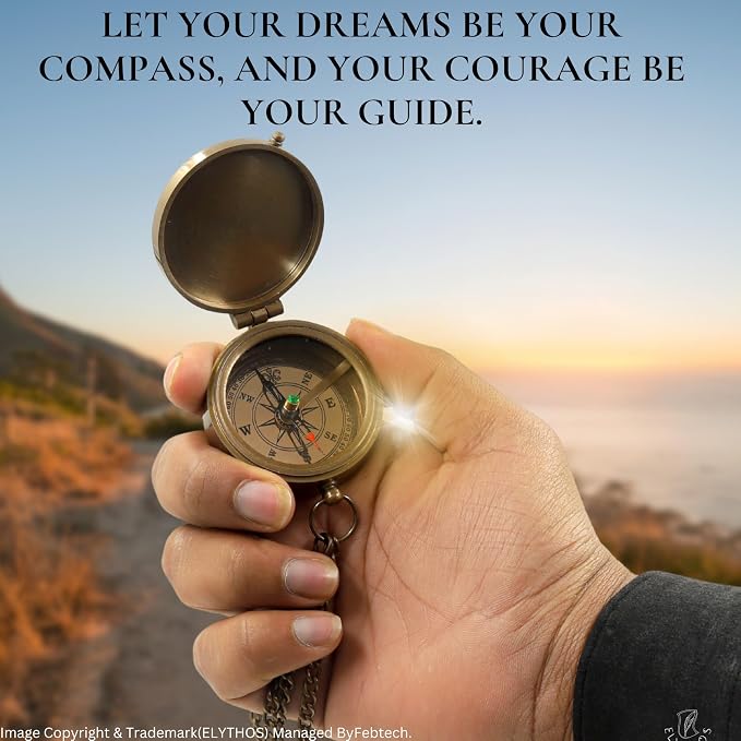 Handmade Brass Antique Compass - Image 6