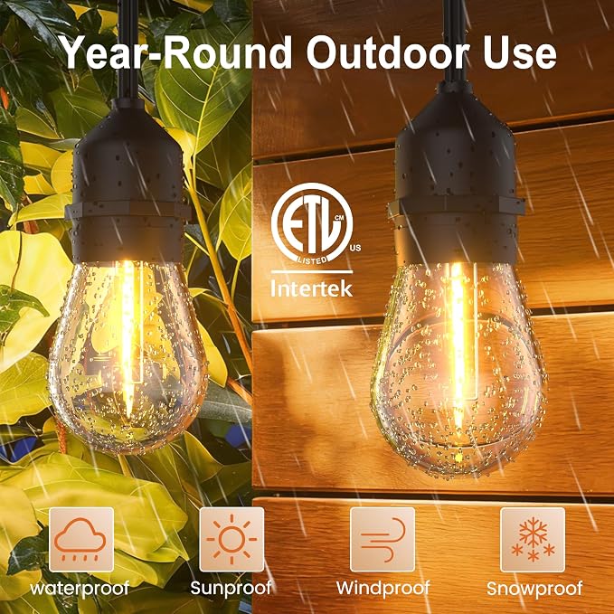 SUFEIMAS LED-Outdoor-String-Lights-Patio-Light-Outside 100FT Waterproof String - Image 6