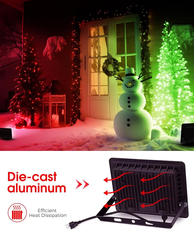 L LOHAS LED Red and Green Christmas Flood Light Outdoor,    - Image 4