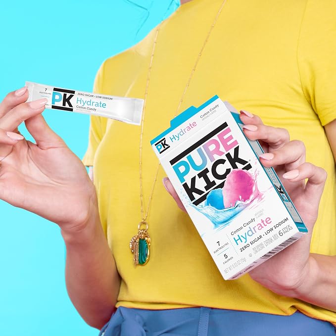 Pure Kick Hydration Singles To Go Drink Mix, Cotton Candy, Includes 12 Boxes - Image 5