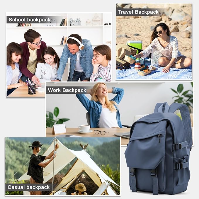 coowoz College Backpack Waterproof Black College Bags - Image 7