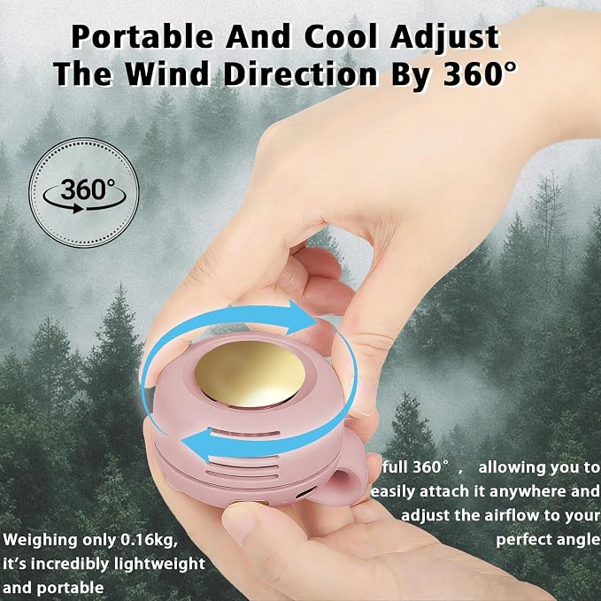 Portable Clip-On Fan, Mini USB Rechargeable 360° Rotatable Fan, 3-Speed Silent - Image 5