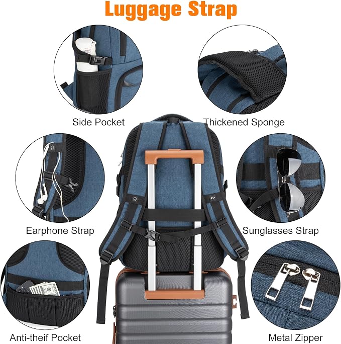 Insulated Lunch Backpack Fit 17" Laptop, Work Backpack - Image 6