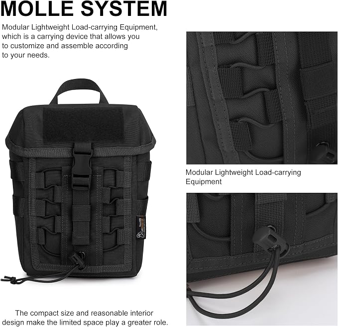 Mardingtop Molle Admin Pouch, EDC Pouch, Tactical Drawstring Pouch, Utility - Image 4