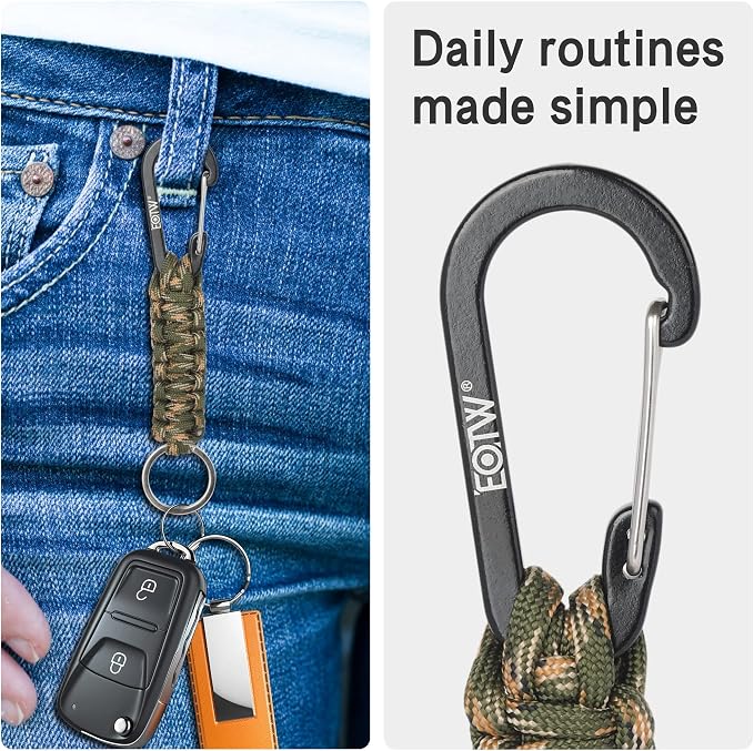 EOTW Paracord Keychain for Men Women Paracord Carabiner Backpack Keychain - Image 3