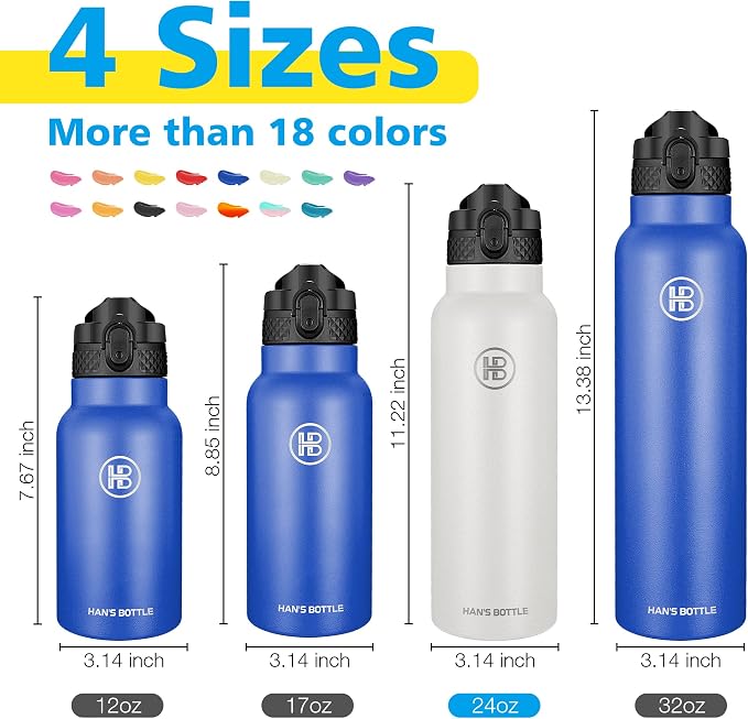 Han's Bottle Sports Water Bottle - 24 Oz - Image 2